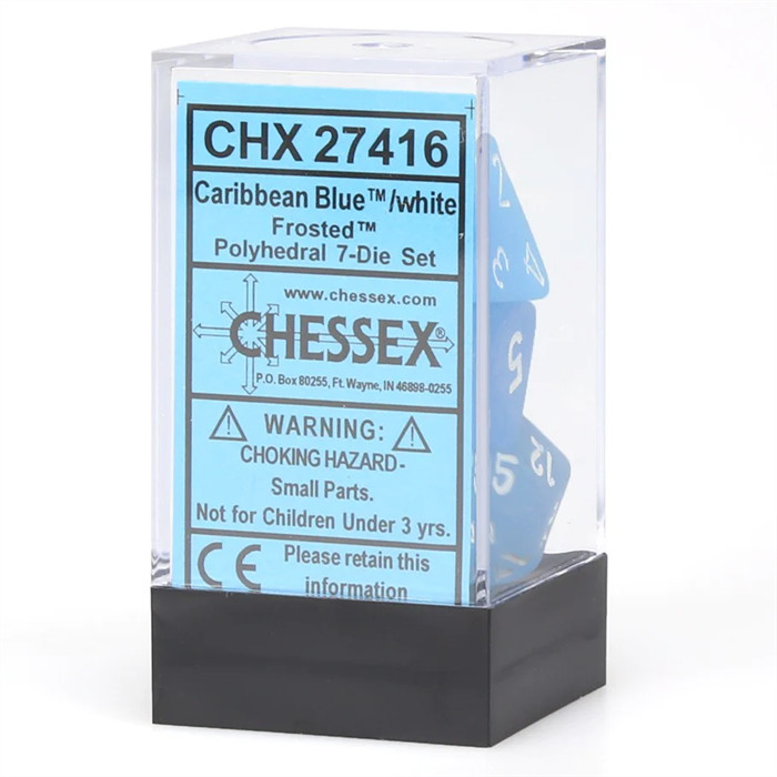 CHX27416 - SET DE 7 DÉS - FROSTED - BLEU CARAÎBE/BLANC CHX27416 - SET DE 7 DÉS - FROSTED - BLEU CARAÎBE/BLANC