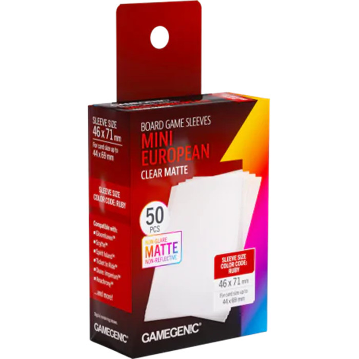 GM - BOARD GAME SLEEVES MINI EUROPEAN CLEAR 46X71 GM - BOARD GAME SLEEVES MINI EUROPEAN CLEAR 46X71