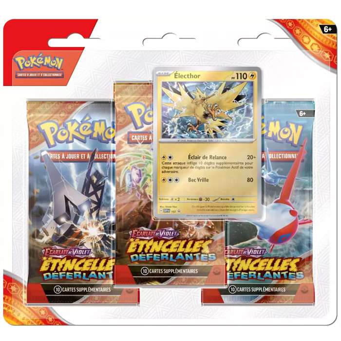 POKÉMON - EV08 - ÉTINCELLES DÉFERLANTES - TRIPACK ELECTHOR POKÉMON - EV08 - ÉTINCELLES DÉFERLANTES - TRIPACK ELECTHOR