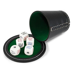 POKER MENTEUR AVEC CHAPEAU + 5 DÉS