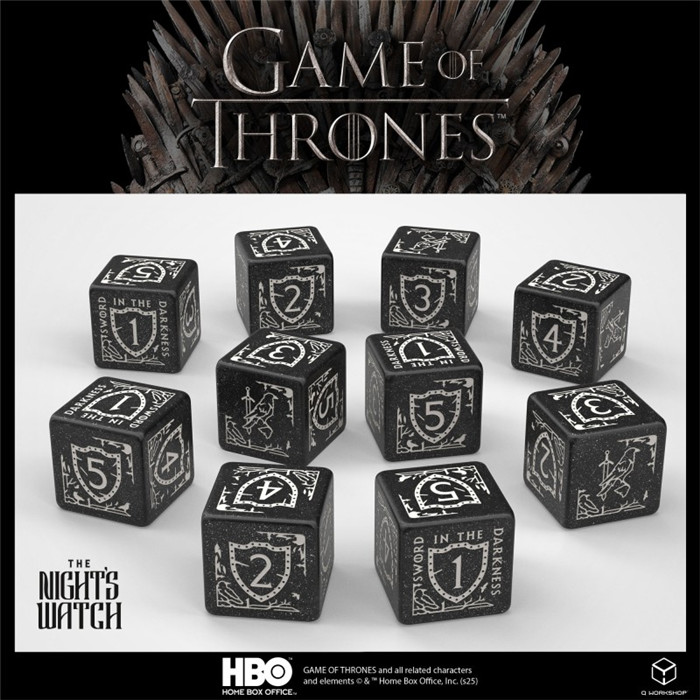 SET DE DÉS GAME OF THRONES - GARDE DE NUIT D6 X 10 SET DE DÉS GAME OF THRONES - GARDE DE NUIT D6 X 10