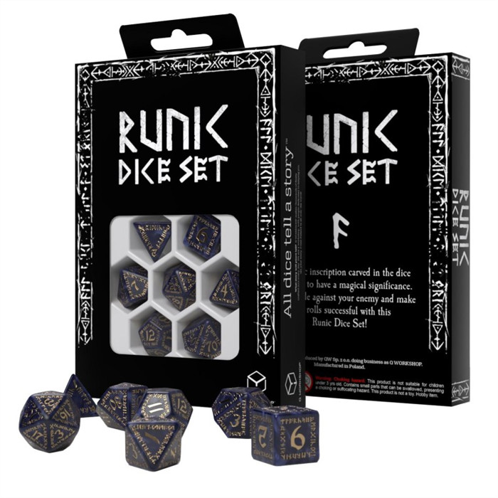 SET DE DÉS RUNIQUE - MÉLANGE DE BLEUS & OR SET DE DÉS RUNIQUE - MÉLANGE DE BLEUS & OR