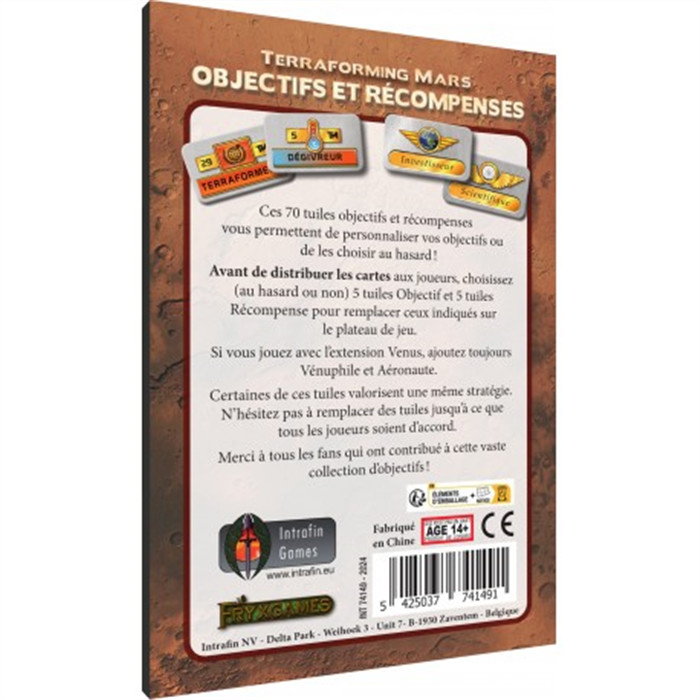 TERRAFORMING MARS OBJECTIFS ET RÉCOMPENSES TERRAFORMING MARS OBJECTIFS ET RÉCOMPENSES