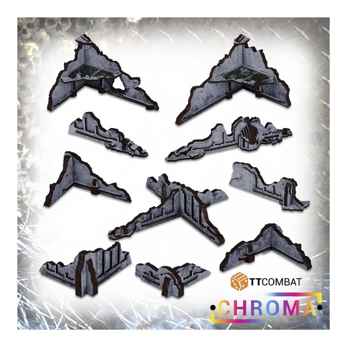 TT COMBAT - CHROME - GOTHIC RUINED WALLS TT COMBAT - CHROME - GOTHIC RUINED WALLS